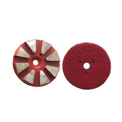 3 Inch Diamond Grinding Disc with  and 8-10 Segments for Terrazzo and Concrete Polishing - 9 Piece Set