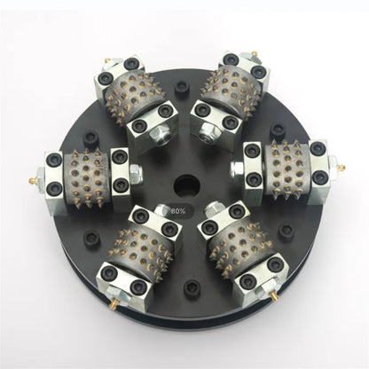 Bush Hammer 12 Inch 300MM Single Layer Metal 6 Rollers Rotary   Plate Diamond Abrasive Tool For Grinding Concrete And Stone