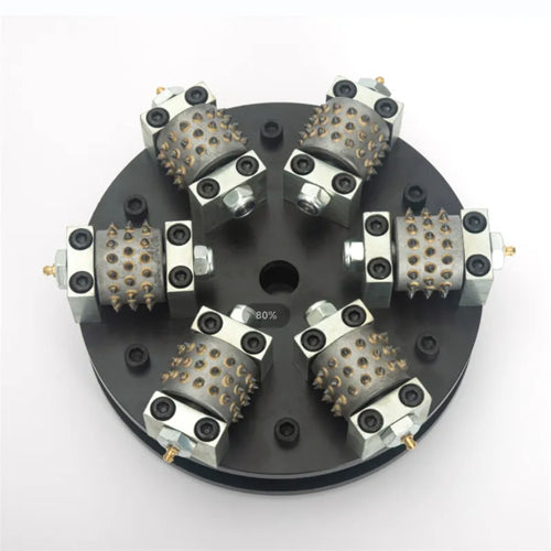 Bush Hammer 12 Inch 300MM Single Layer Metal 6 Rollers Rotary   Plate Diamond Abrasive Tool For Grinding Concrete And Stone
