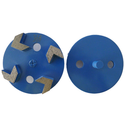 4 Inch Diamond Polishing Disc with Arrow Segments for Concrete Floors - Metal Bonded Grinding Pads with Single Pin - 12PCS