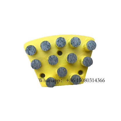 Thirteen Round Grinding Segments Blastrac Diamond Polishing Pads ASL Trapezoid Head For Iron Horse Machine 12PCS