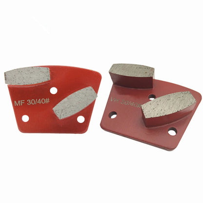 ASL Blastrac Trapezoid Diamond Grinding Shoes with Double Drum Segments for Concrete Polishing - 12PCS with M6 Thread Holes