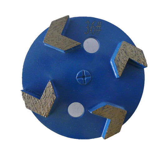 4 Inch Diamond Polishing Disc with Arrow Segments for Concrete Floors - Metal Bonded Grinding Pads with Single Pin - 12PCS