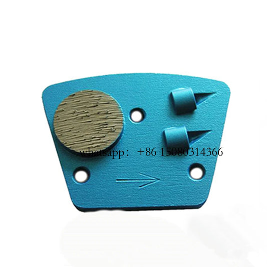 Blastrac PCD Diamond Grinding Shoes - 12PCS Trapezoid Pads with Two Quarter Rounds and Epoxy Glue Coating for ASL Grinders