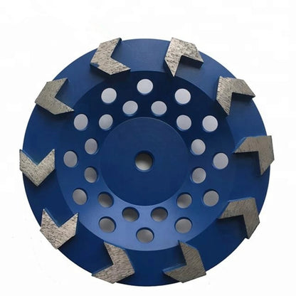 Metal Bond Diamond Grinding Plates 7 Inch Abrasive Discs with Sharp Arrow Segments for Grinding Concrete and Terrazzo Floors 3PC