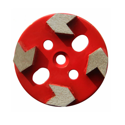 Universal 4" Diamond Floor Grinding Pads - High Sharpness with 5 Holes and 4 Arrow-Shaped Segments - Set of 12PCS