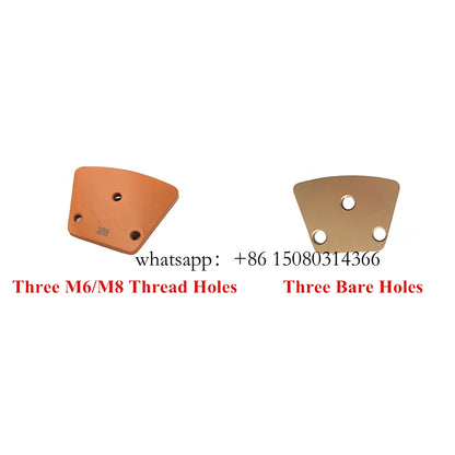 12PCS Blastrac Diamond Grinding Blocks with 1/4 PCD Round Segment and M6 Thread Holes for Concrete Floor Polishing