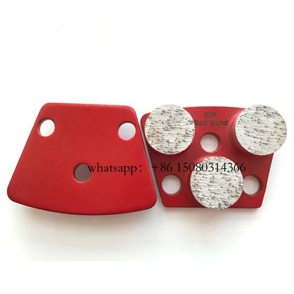 6PCS Soft/Medium/Hard Bond Concrete Grinding Disc with Three Round Segments for Terrazzo Renovation