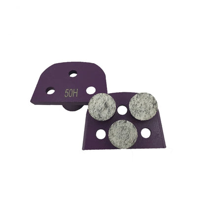 Metal Bond Diamond Grinding Block with Three Round Segments for Concrete and Terrazzo Floor - 12PCS