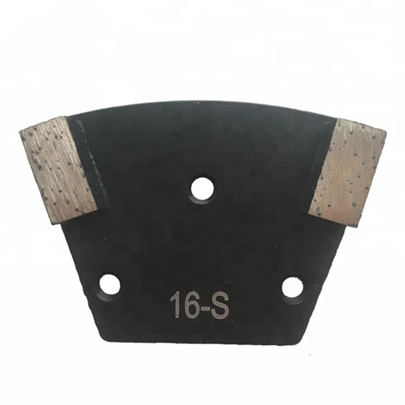 Blastrac Trapezoid Diamond Grinding Plates for Concrete and Terrazzo Floor - 12PCS with Two Universal Segments