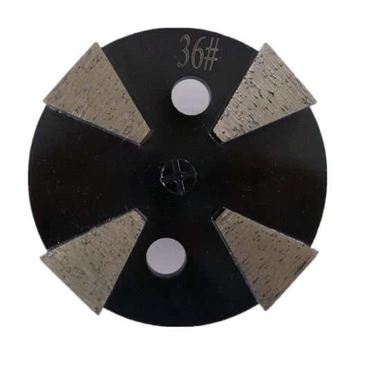 Diamond Grinding Pads 4 Inch Single Pin Floor Disc with Four Trapezoid Bars for Concrete and Terrazzo - Pack of 12