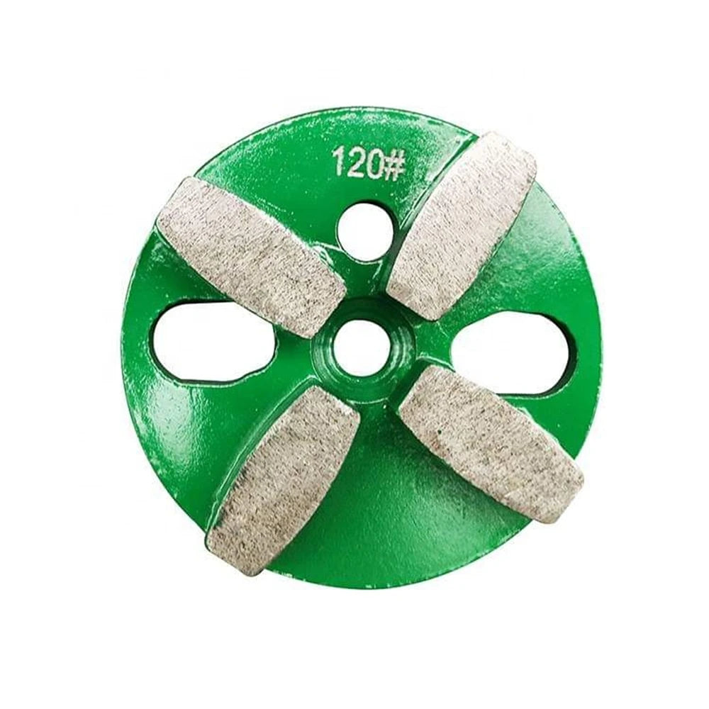 Magnetic Holes 4 Inch Diamond Grinding Plate with Drum Segments for Concrete Floor Polishing - 12PCS"