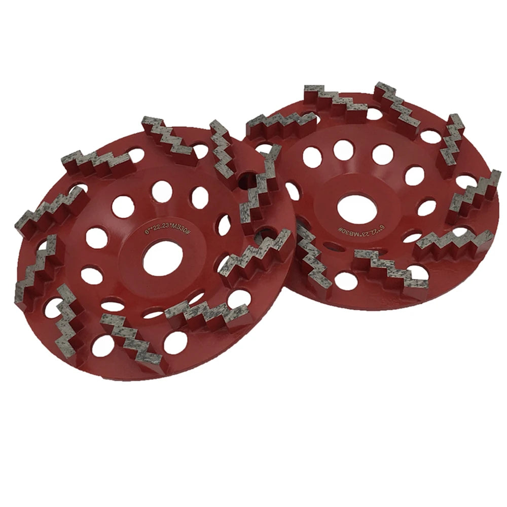 Sharp Zigzag Segments Diamond Grinding Disc 6 Inch 22.23mm Holes Floor Polishing Grinding  Suitable for Hand Angle Grinder  6PCS