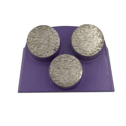 LavinaTrapezoid Lavina Grinding Plates With Three Buttons Long Life Metal Floor Pads For Soft Medium Hard Concrete 9 PC