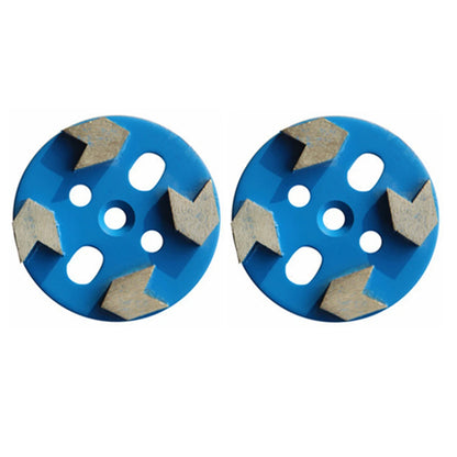 Universal 4" Diamond Floor Grinding Pads - High Sharpness with 5 Holes and 4 Arrow-Shaped Segments - Set of 12PCS