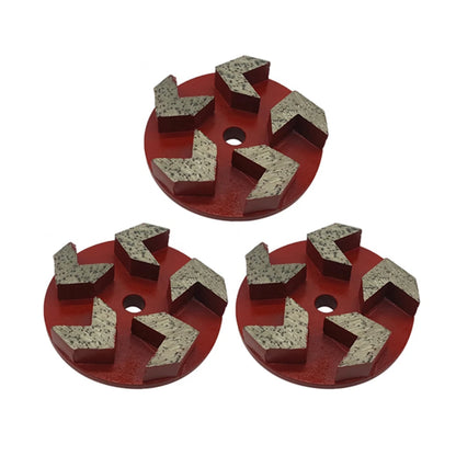 9PC Diamond Grinding Disc Set - 4 Inch with Five Arrow Segments, Thread Holes and Medium Bond Abrasive Floor Tooling for Concret