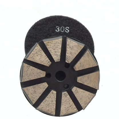 3 Inch Diamond Grinding Disc with  and 8-10 Segments for Terrazzo and Concrete Polishing - 9 Piece Set