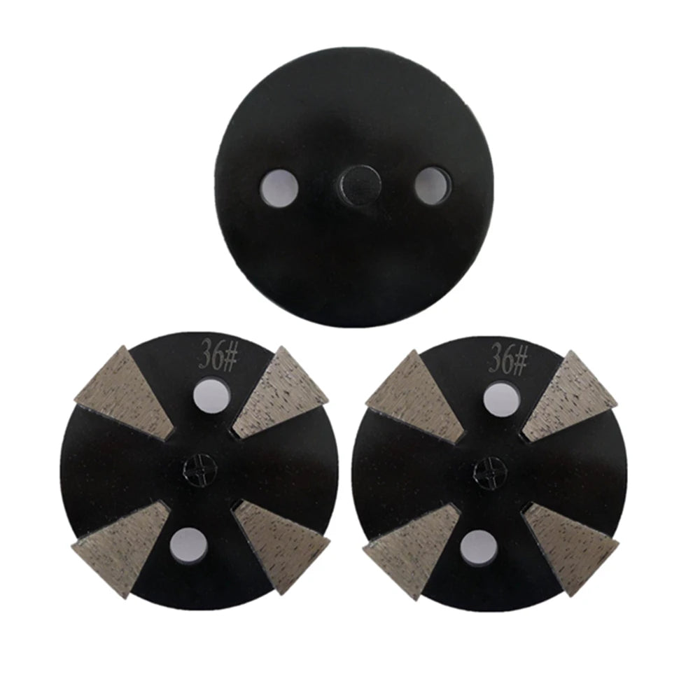 Diamond Grinding Pads 4 Inch Single Pin Floor Disc with Four Trapezoid Bars for Concrete and Terrazzo - Pack of 12