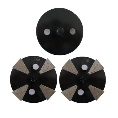 Diamond Grinding Pads 4 Inch Single Pin Floor Disc with Four Trapezoid Bars for Concrete and Terrazzo - Pack of 12