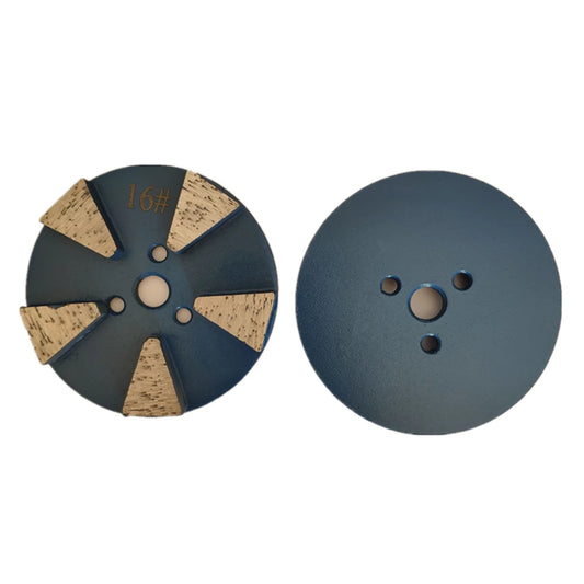 Metal Bond Diamond Grinding Plate 3 Inch Concrete Floor Polishing Disc With Screw Holes and Trapezoid Bars 9PCS