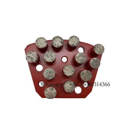 Thirteen Round Grinding Segments Blastrac Diamond Polishing Pads ASL Trapezoid Head For Iron Horse Machine 12PCS