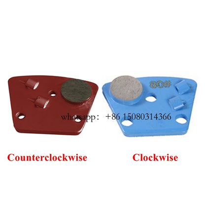 Blastrac PCD Diamond Grinding Shoes - 12PCS Trapezoid Pads with Two Quarter Rounds and Epoxy Glue Coating for ASL Grinders