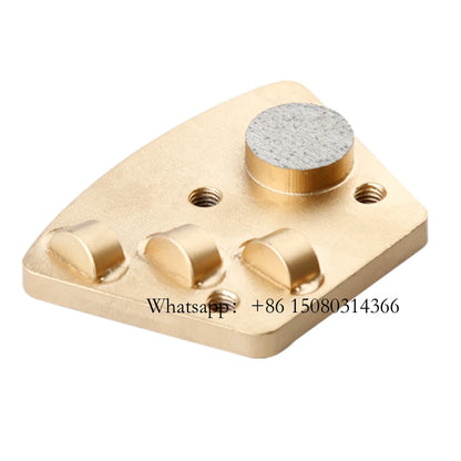 Three M6 Screw Holes Blastrac PCD Concrete Grinding Shoe ASL Trapezoid Metal Diamond Plate For Epoxy Paint Floor 12PCS