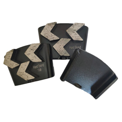 HTC EZ Change Diamond Grinding Pads Hard Bond HTC  EZ Floor Head Metal Diamond Tools with Three Sharp Arrow Grinding Segments for Grinder - Pack of 12PCS