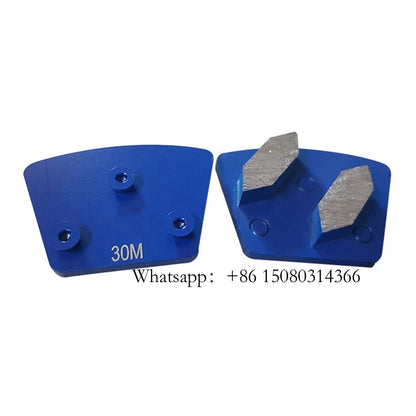 Three Thread Holes Blastrac Trapezoid Grinding Disc Diamatic Metal Bond Pads For ASL Concrete Floor Grinder 12PCS