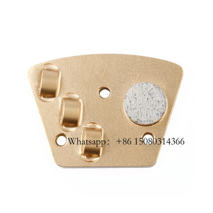 Three M6 Screw Holes Blastrac PCD Concrete Grinding Shoe ASL Trapezoid Metal Diamond Plate For Epoxy Paint Floor 12PCS