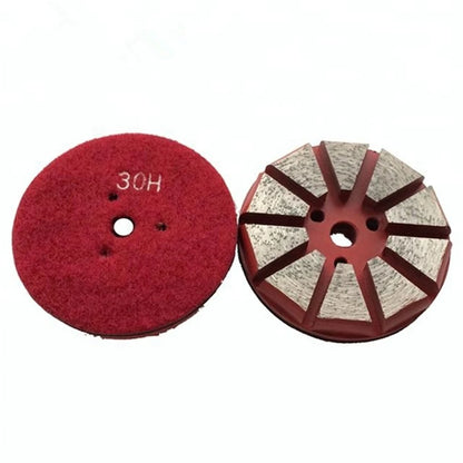 3 Inch Diamond Grinding Disc with  and 8-10 Segments for Terrazzo and Concrete Polishing - 9 Piece Set