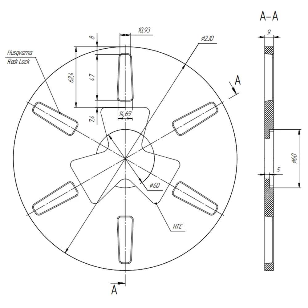 GB Customized Transit Plates D 230mm Redi Lock Disc Totally the Same as the Drawing 5PCS