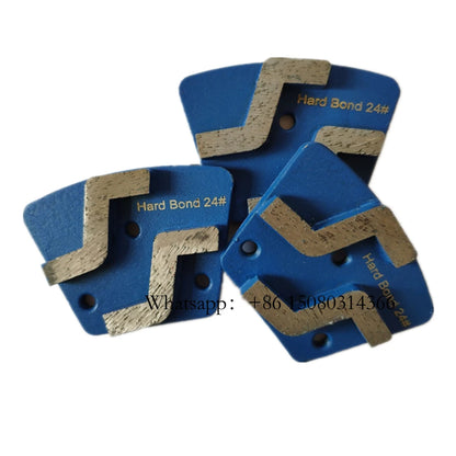 Extreme Hard Bond ASL Trapezoid Grinding Pads Three M6 Screw Holes Grit 30 Metal Segments In Blue 9PCS