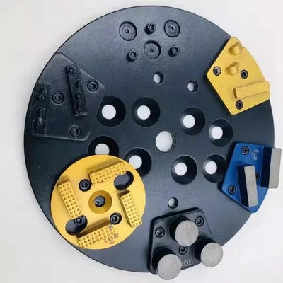 10'' Inch Diamond Steel Quick Easy Change Disc for Floor Grinder | 250mm Bottom Base Adaptor Conversion Plate for Grinding Shoes