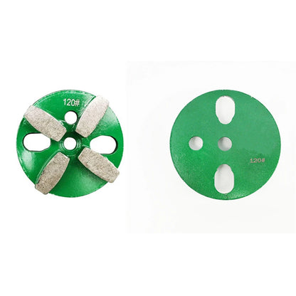 Magnetic Holes 4 Inch Diamond Grinding Plate with Drum Segments for Concrete Floor Polishing - 12PCS"