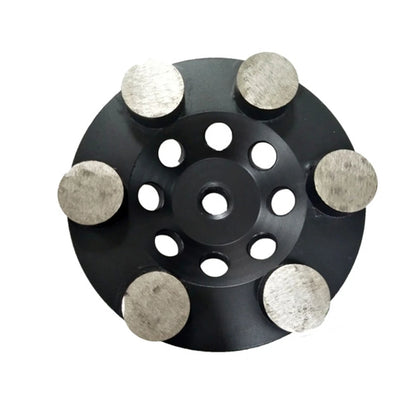 Metal Bond Diamond Grinding Plate 5 Inch Round Segments with Rhombus Abrasive Bars for Concrete Rough Floor Polishing 9PCS