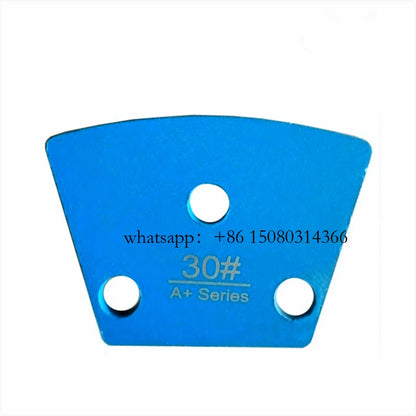 12PC Blastrac Diamond Grinding Plates with Three Rectangle Segments and Thread Holes for ASL Concrete Floor Pad