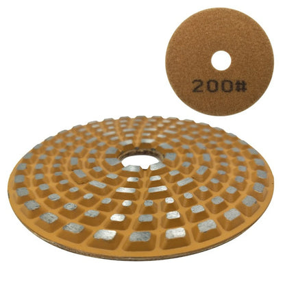 4 Inch Diamond Grinding Disc with 9PC Set of Sintered Metal Bonded Polishing Pads for Four Step Concrete, Granite