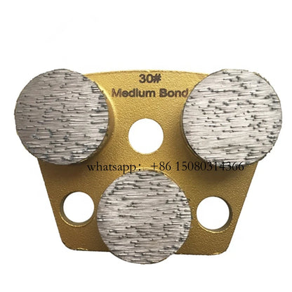 6PCS Soft/Medium/Hard Bond Concrete Grinding Disc with Three Round Segments for Terrazzo Renovation