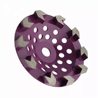 Metal Bond Diamond Grinding Plates 7 Inch Abrasive Discs with Sharp Arrow Segments for Grinding Concrete and Terrazzo Floors 3PC