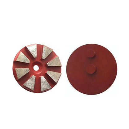 Two Pins Diamond Pads 3 Inch STI Metal Grinding Disc with Trapezoid Segments for Concrete Terrazzo Floor 9PCS