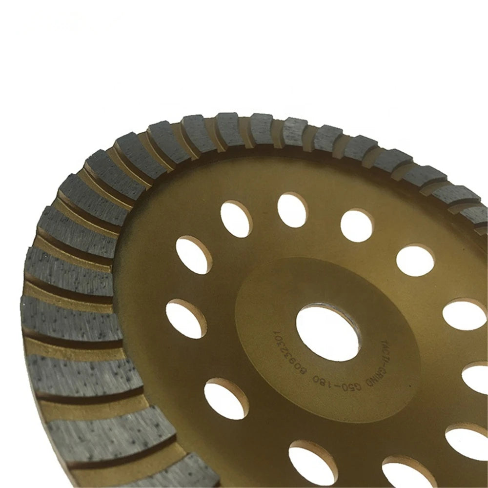 7-Inch Diamond Turbo Grinding Cup Wheel for Concrete with M14 Screw Connection and 22.23 Bare Holes - 9PCS