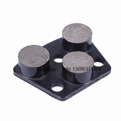Terrazzo Floor Grinding Shoes: Blastrac Diamond Block with Three Round Segments for ASL Concrete - Pack of 12PCS