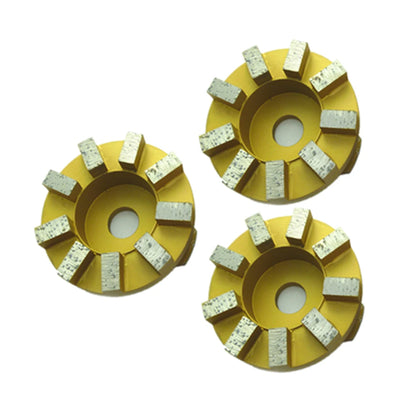 Triangle Quick Change Terrco Metal Bond Diamond Grinding Disc 4 Inch Concrete Puck With Nine Rectangle Bars 9PCS
