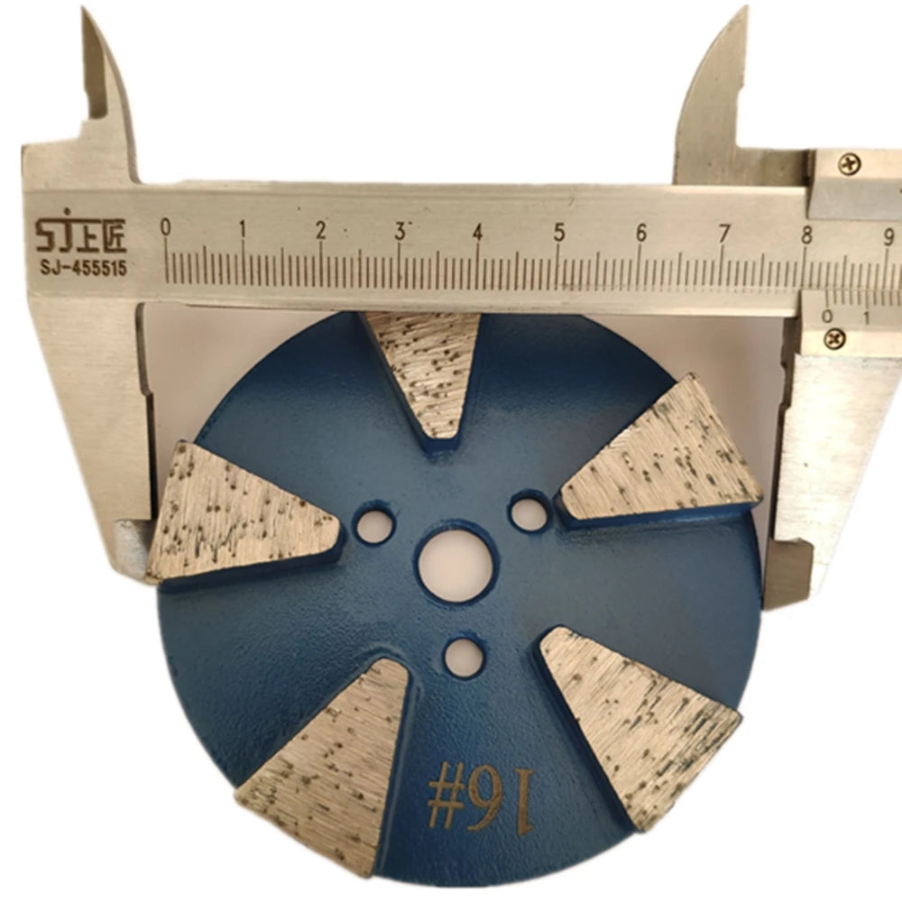 Metal Bond Diamond Grinding Plate 3 Inch Concrete Floor Polishing Disc With Screw Holes and Trapezoid Bars 9PCS