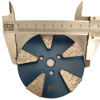 Metal Bond Diamond Grinding Plate 3 Inch Concrete Floor Polishing Disc With Screw Holes and Trapezoid Bars 9PCS