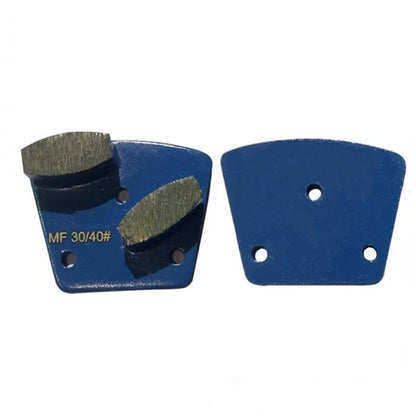 ASL Blastrac Trapezoid Diamond Grinding Shoes with Double Drum Segments for Concrete Polishing - 12PCS with M6 Thread Holes