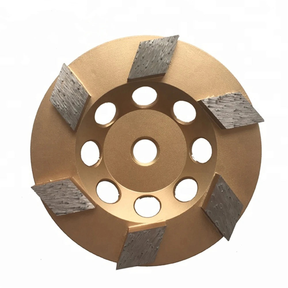 Metal Bond Diamond Grinding Plate 5 Inch Round Segments with Rhombus Abrasive Bars for Concrete Rough Floor Polishing 9PCS