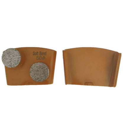 Yellow Soft Metal Bond Concrete Abrasive Disc with Double Round Grinding Bars for HTC EZ Grinder - 9PCS