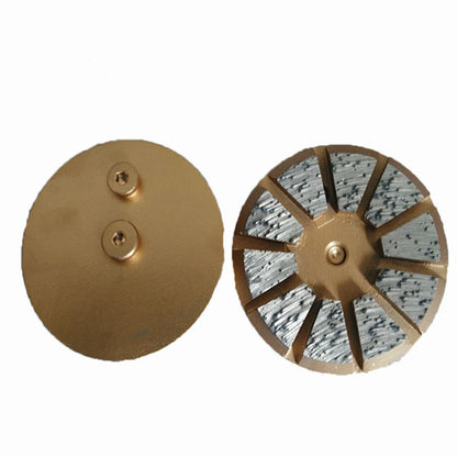 Two Pins Diamond Pads 3 Inch STI Metal Grinding Disc with Trapezoid Segments for Concrete Terrazzo Floor 9PCS